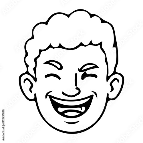 Laughing Face Outline Icon