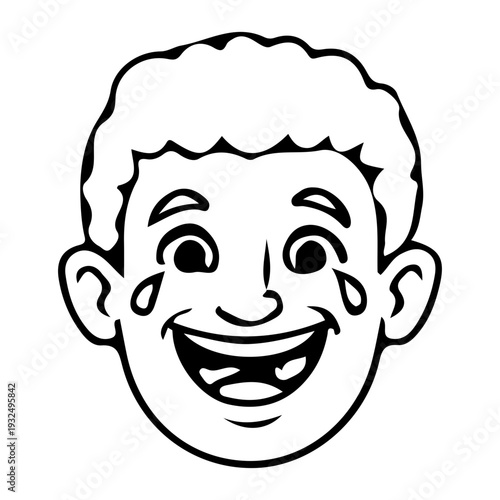 Laughing Face Outline Icon