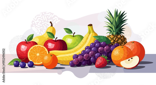 A vibrant assortment of various fruits displayed, offering a colourful and healthy arrangement