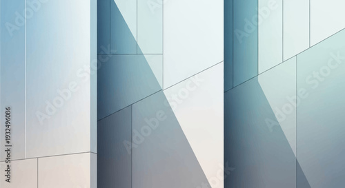 Abstract architectural composition showcasing light, shadow, and geometric forms in modern design