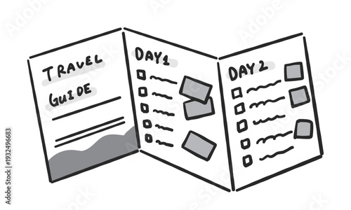 旅のしおりのシンプルな手書き風のイラスト