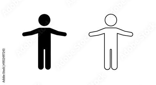 Simple human silhouettes comparison Vector