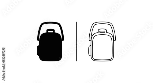 Minimalist backpack icon set Vector