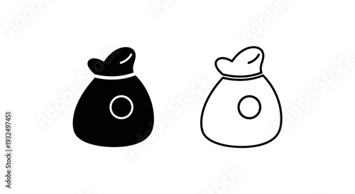 Minimalist black and white pouches design Vector