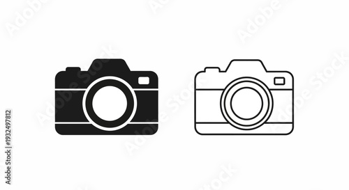 Minimalist camera icons set Vector