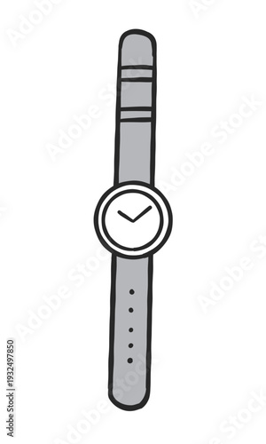 腕時計のシンプルな手書き風のイラスト