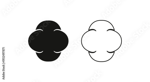 Minimalist cloud icons set Vector