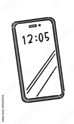 スマートフォンのシンプルな手書き風のイラスト