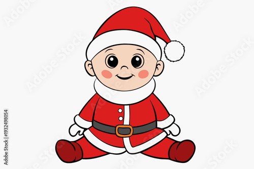  Christmas Baby Santa White Background