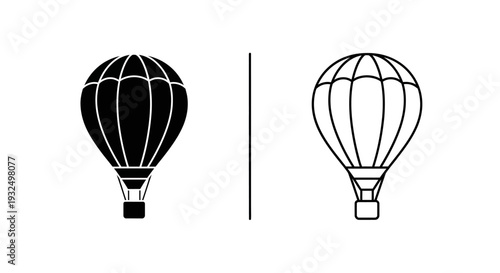 Hot air balloon icon design Vector