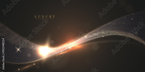 Abstract black and gold lines luxury background. Dark and gold abstract background luxury shapes. Futuristic concept. Suit for cover, poster, header, banner, brochure, website, flyer
