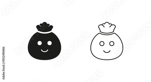 Happy piggy bank money icons Vector