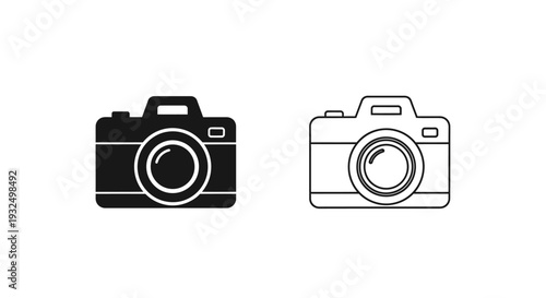 Minimalist camera icons set Vector