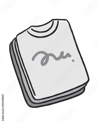 畳んだ服のシンプルな手書き風のイラスト