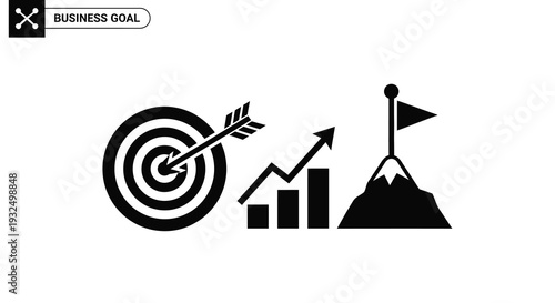 Achieving business goals with precision and strategy a black silhouette