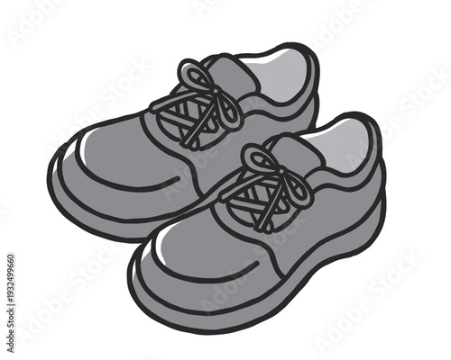 スニーカーのシンプルな手書き風のイラスト
