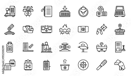 Waterproof and Water Resistant Thin Line Icon Set