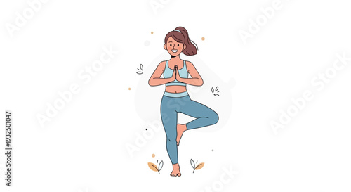 Vector illustration of woman in yoga pose