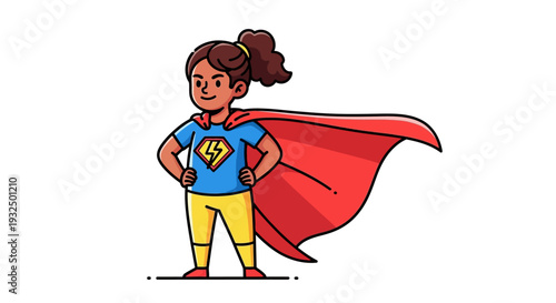 Vector illustration of a female superhero
