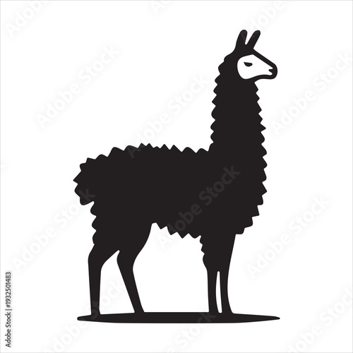 Beautiful modern llama logo. Simple and monochrome