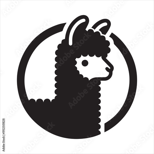 Llama, alpaca. Logo, icon. simple modern vector illustration.