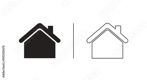 Minimalist house icons comparison Vector