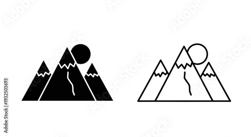 Mountain moonlight scenic vector Vector