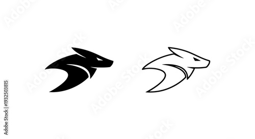 Minimalist stylized dolphin icons set Vector