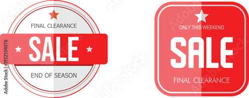 Sale stickers for end of season clearance
