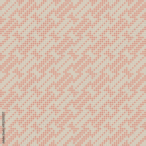 geometric repetitive background. gray and pink hand drawn squares. embroidery template. vector seamless pattern. modern decorative pixel art. fabric swatch. textile design. home decor