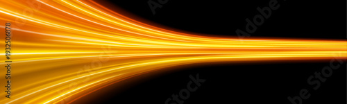 Rainbow-colored motion streak curves smoothly, forming a radiant luminous trail perfect for futuristic designs. vector