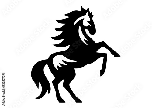 Standing black horse silhouette logo