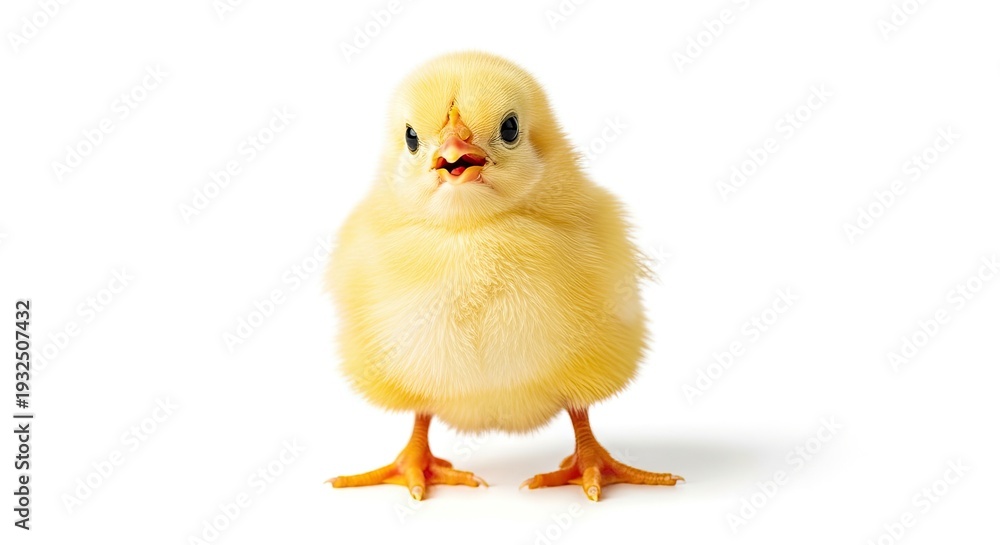 Obraz premium A yellow chick with a white background.