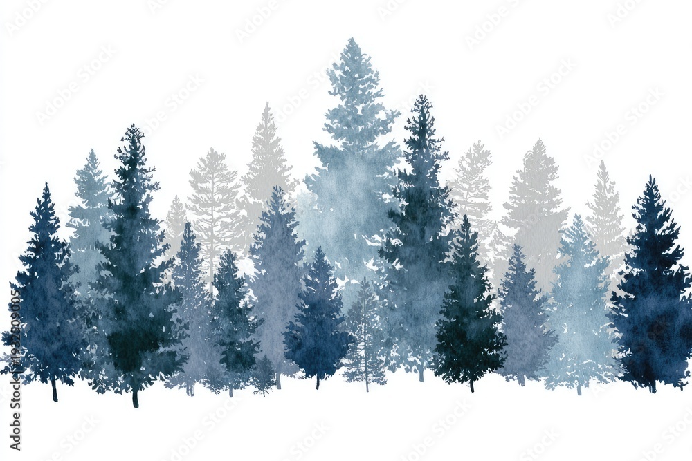 Fototapeta premium Misty blue-gray forest
