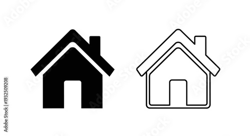 Set of 2 Home house icons vector