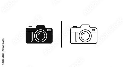 Minimalist camera icons set Vector
