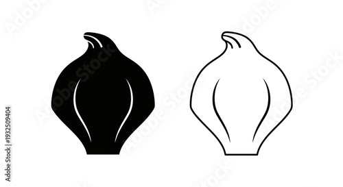 Minimalist black and white onion icons Vector