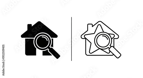 House search & property hunt icons Vector