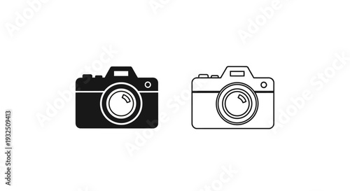 Minimalist camera icons set Vector