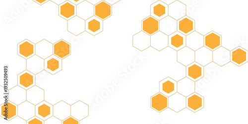 simple orange honeycomb design for banner poster background.