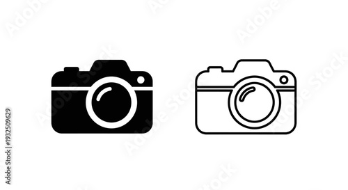Minimalist camera icons set Vector