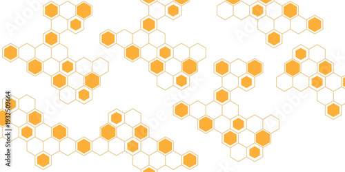 simple orange honeycomb design for banner poster background.