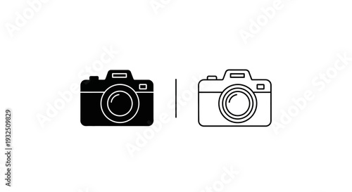 Minimal camera icons comparison Vector