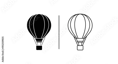 Hot air balloon icon comparison Vector