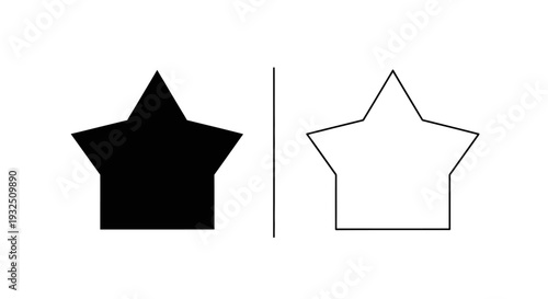 Black and white star contrast icons Vector