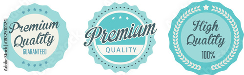 Three premium quality seals on a white background