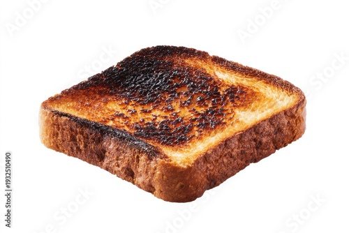 Burnt toast slice,  crispy edges