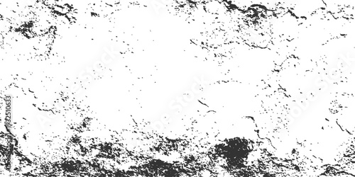 Abstract black grunge background with a dirty ink splash texture and floral vector silhouette patterns for an artistic wallpaper design