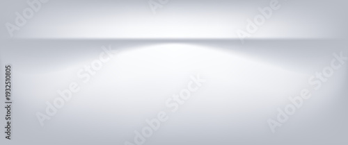 White grey studio room. Limbo light background. Abstract 3d gradient backdrop for product presentation. Minimal wall scene spotlight. Showcase, promotion display.