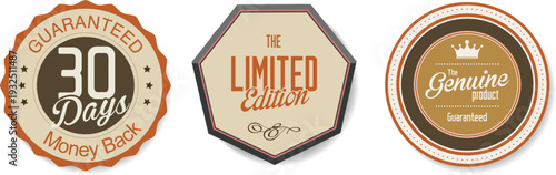 Three promotional labels for limited edition products